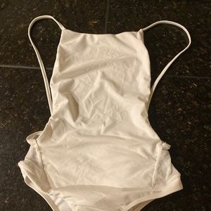 One pice white bathing suit